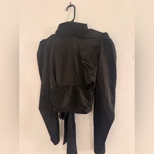 Isalis Black Satin Blouse